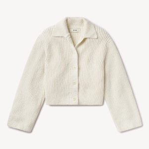 Soft Spun Cotton Collared Cardigan